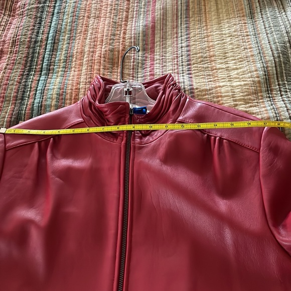 Tibor red Lamb leather car coat. New with tags. - Picture 5 of 5